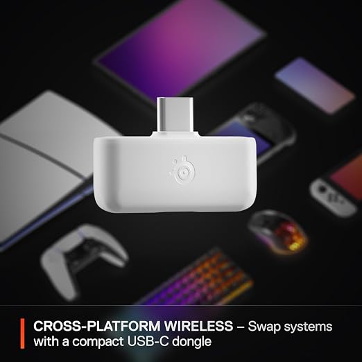 SteelSeries Arctis Nova 5 Wireless Multi-System Gaming Headset-2.4GHz or BT-Gen2.X Mic-PC, PS5, PS4, Switch, Mobile-White