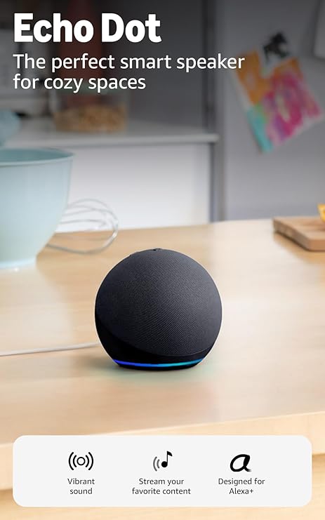 Amazon Echo Dot  Alexa Vibrant sounding speaker, | BLACK