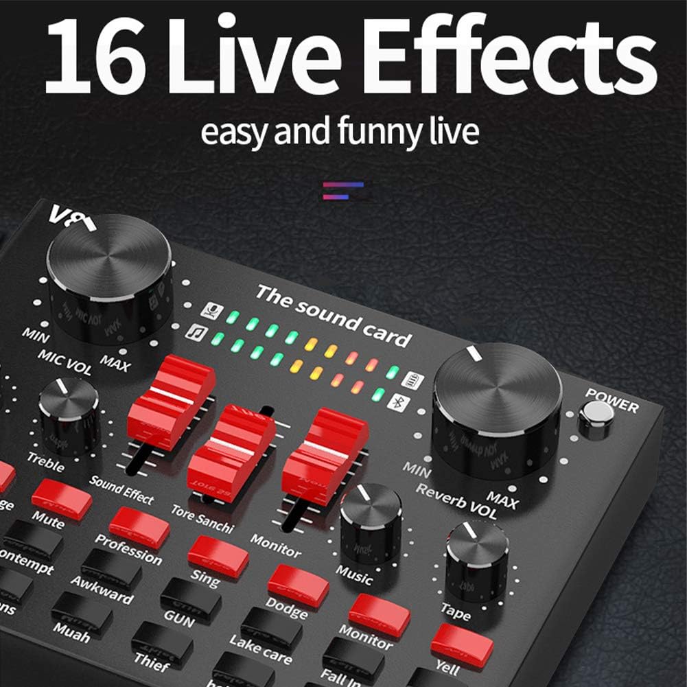 V8S Singing LIve Sound Card With Mic