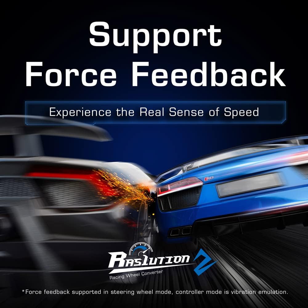 Brook Ras1ution 2 Racing Wheel Converter, Force Feedback, Steering Range, Super Slip Resistant Back Surface