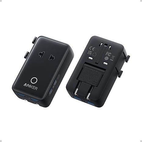 Anker Nano Travel Adapter, 5-Port Power Adapter with 1 AC, 2 USB-A, and 2 USB-C Ports
