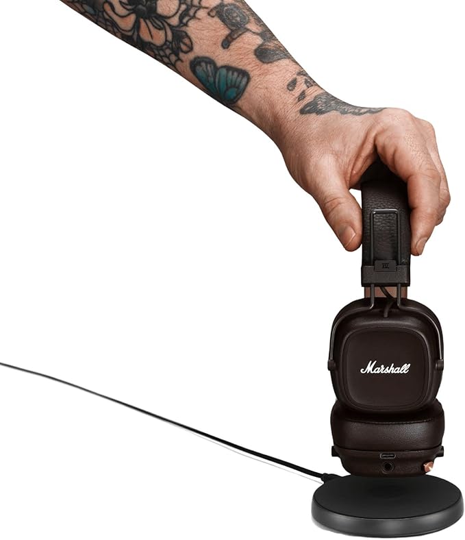 Marshall Major IV On Ear Bluetooth Headphones, Wireless Earphones-Brown