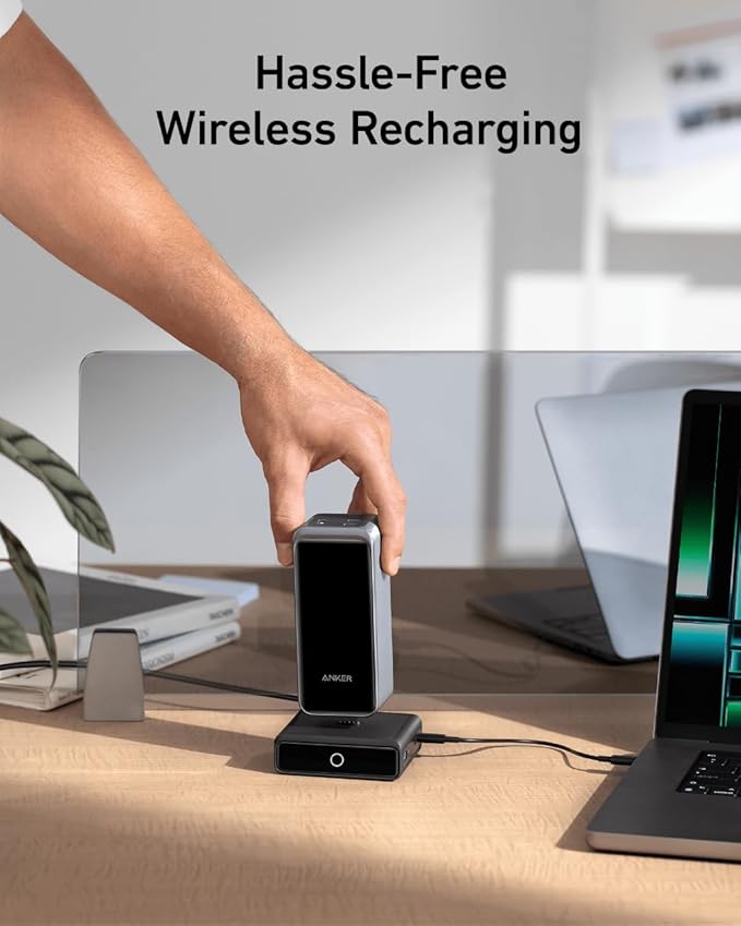 Anker Charging Base, 100W Fast Charging with 4 Ports, for Anker Prime Power Bank, Compatible with iPhone 16/16 Plus/16 Pro/16 Pro Max,15/14/13 Series,Samsung, and More(Power Bank Not Included)