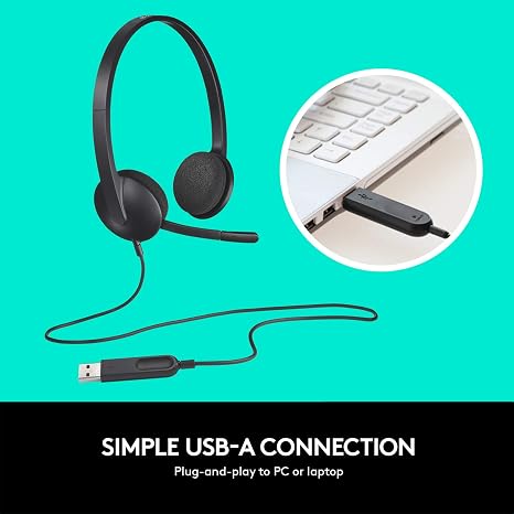 Logitech USB Headset H340, Stereo, Windows and Mac - Black