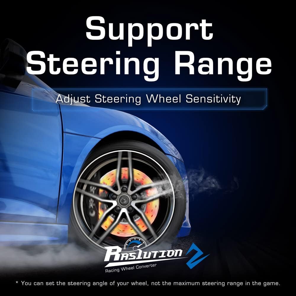 Brook Ras1ution 2 Racing Wheel Converter, Force Feedback, Steering Range, Super Slip Resistant Back Surface