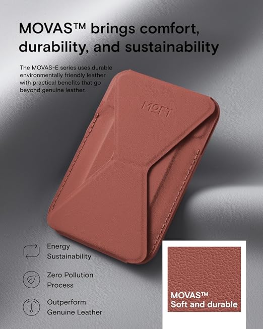 MOFT Magnetic Wallet Stand  Angle Adjustment & Magsafe Compatible Phone Stand-MS007MP-1-MO-SNBN - Sienna Brown