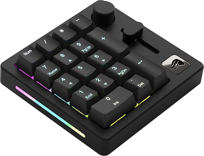 Glorious Gaming GMMK Macro Numpad - Wired or Bluetooth-Wireless, Premium Aluminium Customisable-Black Slate