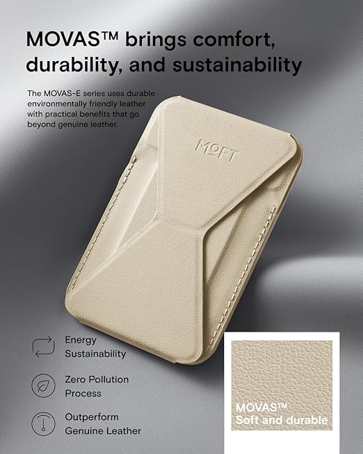 MOFT Magnetic Wallet Stand  Angle Adjustment & Magsafe Compatible Phone Stand-MS007MP-1-ME-ETBG - Earthen Beige