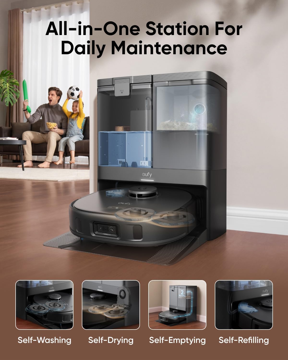 Anker Eufy X10 Pro Omni, Robot Vacuum and Mop with 8,000 Pa Suction T2351V11