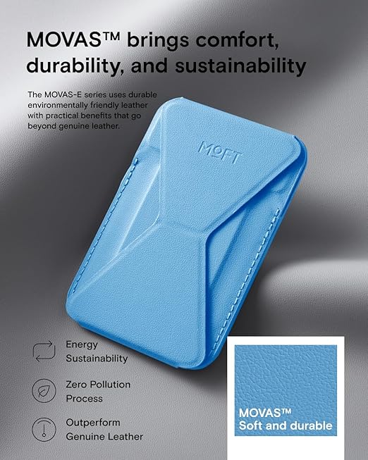 MOFT Magnetic Wallet Stand  Angle Adjustment & Magsafe Compatible Phone Stand-MS007MP-1-ME-FJ - Faded Jeans