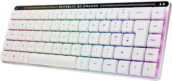 ASUS ROG Falchion RX Low Profile 65% Compact Wireless Gaming Keyboard -White