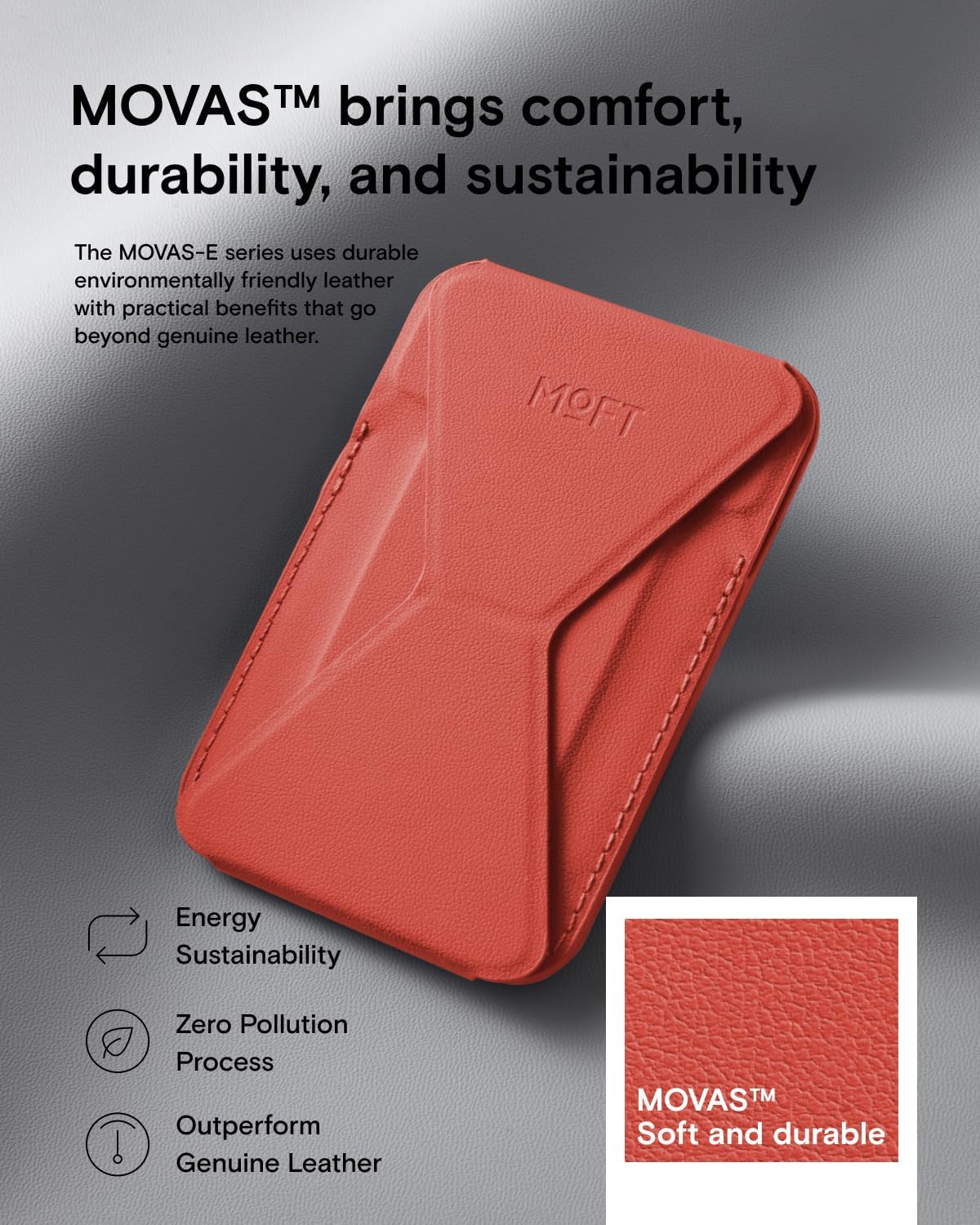 MOFT Magnetic Wallet Stand  Angle Adjustment & Magsafe Compatible Phone Stand-MS007MP-1-MO-SSRD - Sunset