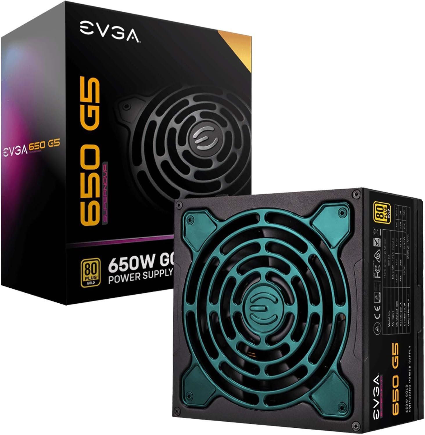 EVGA SuperNOVA 650 G5, 80 Plus Gold 650W Power Supply