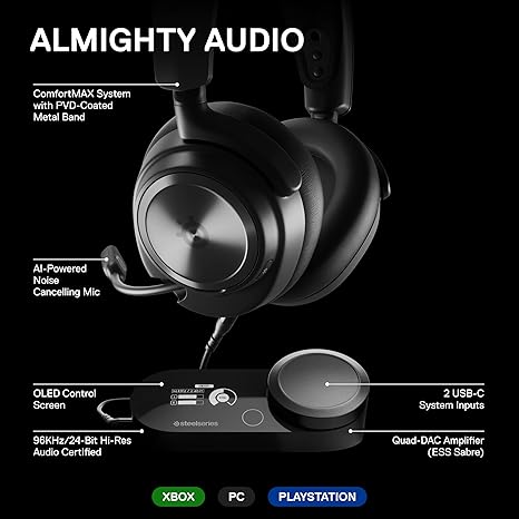 SteelSeries Arctis Nova Pro Multi-System Wired Gaming Headset -Black | 61527