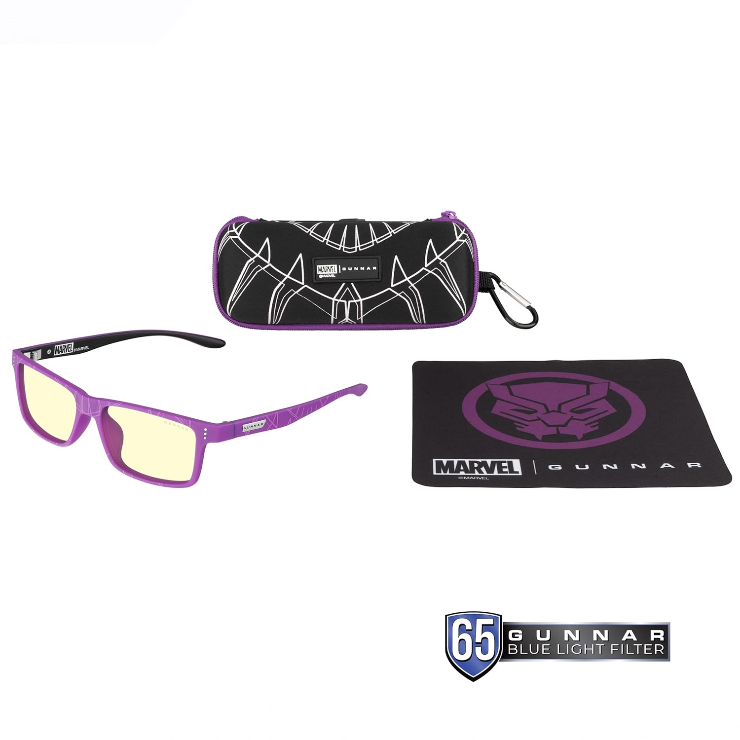 GUNNAR - Black Panther Edition Premium Gaming and Computer Glasses for KidsBlue Light - Cruz