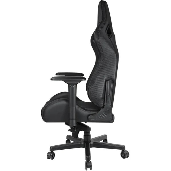 Anda Seat Dark Knight Premium Gaming Chair, Lumbar Pillow Big Memory Headrest Pillow 65mm Casters Black Aluminum Base, Carbon PVC | AD12XL-DARK-B-PV/C-B02