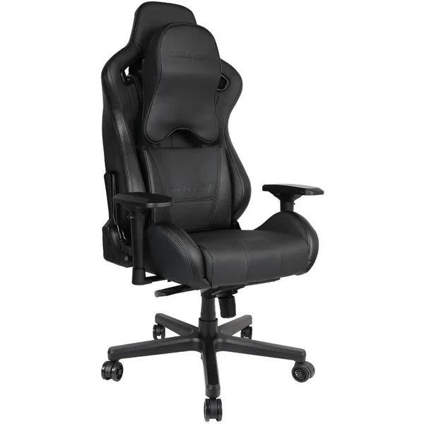 Anda Seat Dark Knight Premium Gaming Chair, Lumbar Pillow Big Memory Headrest Pillow 65mm Casters Black Aluminum Base, Carbon PVC | AD12XL-DARK-B-PV/C-B02