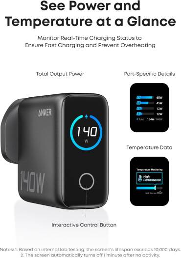 Anker Charger (140W, 4-Port, PD 3.1) with USB-C Cable | B2697KZ1 |