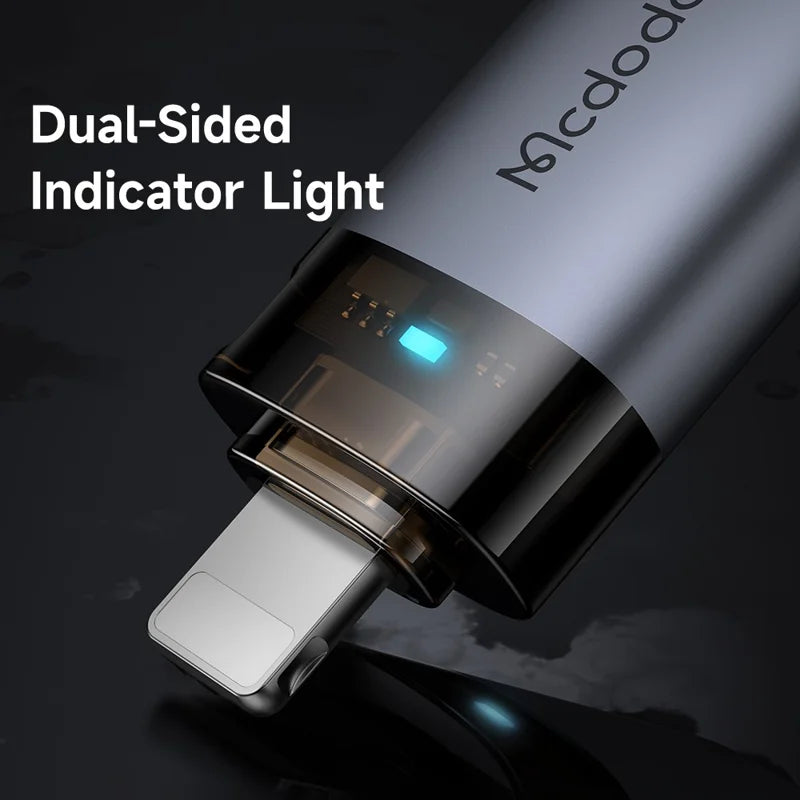 MCDODO 2-in-1 USB-A to Lightning Adapter with LED Light Data Transfer 480Mbps -OT-785