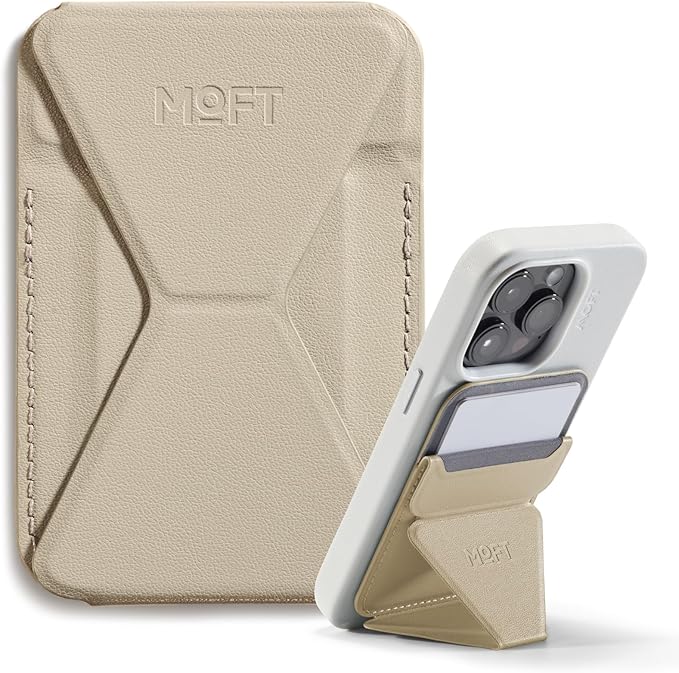MOFT Magnetic Wallet Stand  Angle Adjustment & Magsafe Compatible Phone Stand-MS007MP-1-ME-ETBG - Earthen Beige