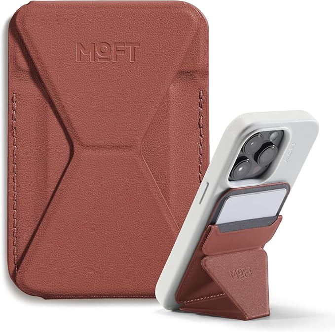 MOFT Magnetic Wallet Stand  Angle Adjustment & Magsafe Compatible Phone Stand-MS007MP-1-MO-SNBN - Sienna Brown
