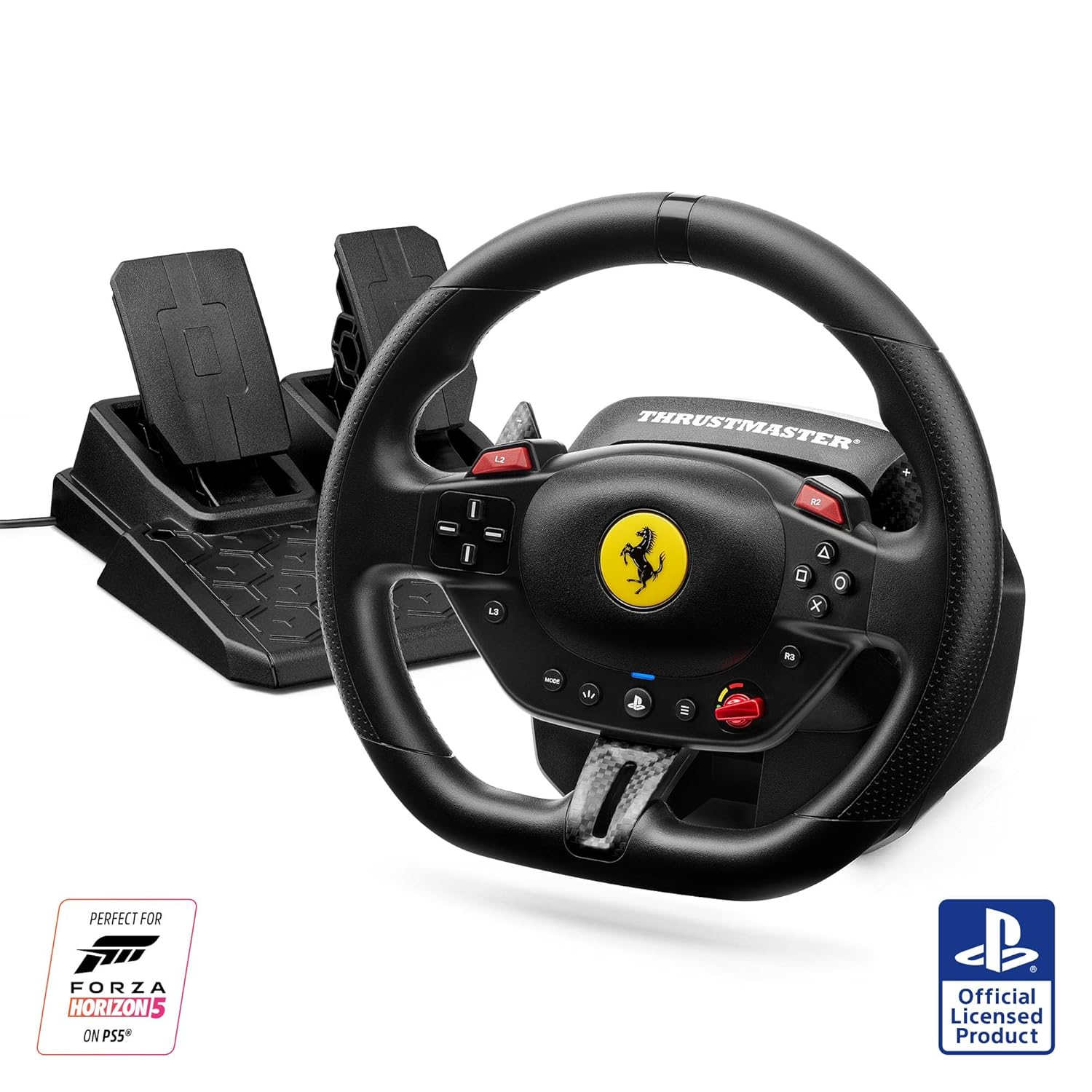 Thrustmaster T98 Ferrari 296 GTB Racing Wheel & Pedal Set – 25.4 cm Wheel Rim Compatible with PC, PS4 & PS5