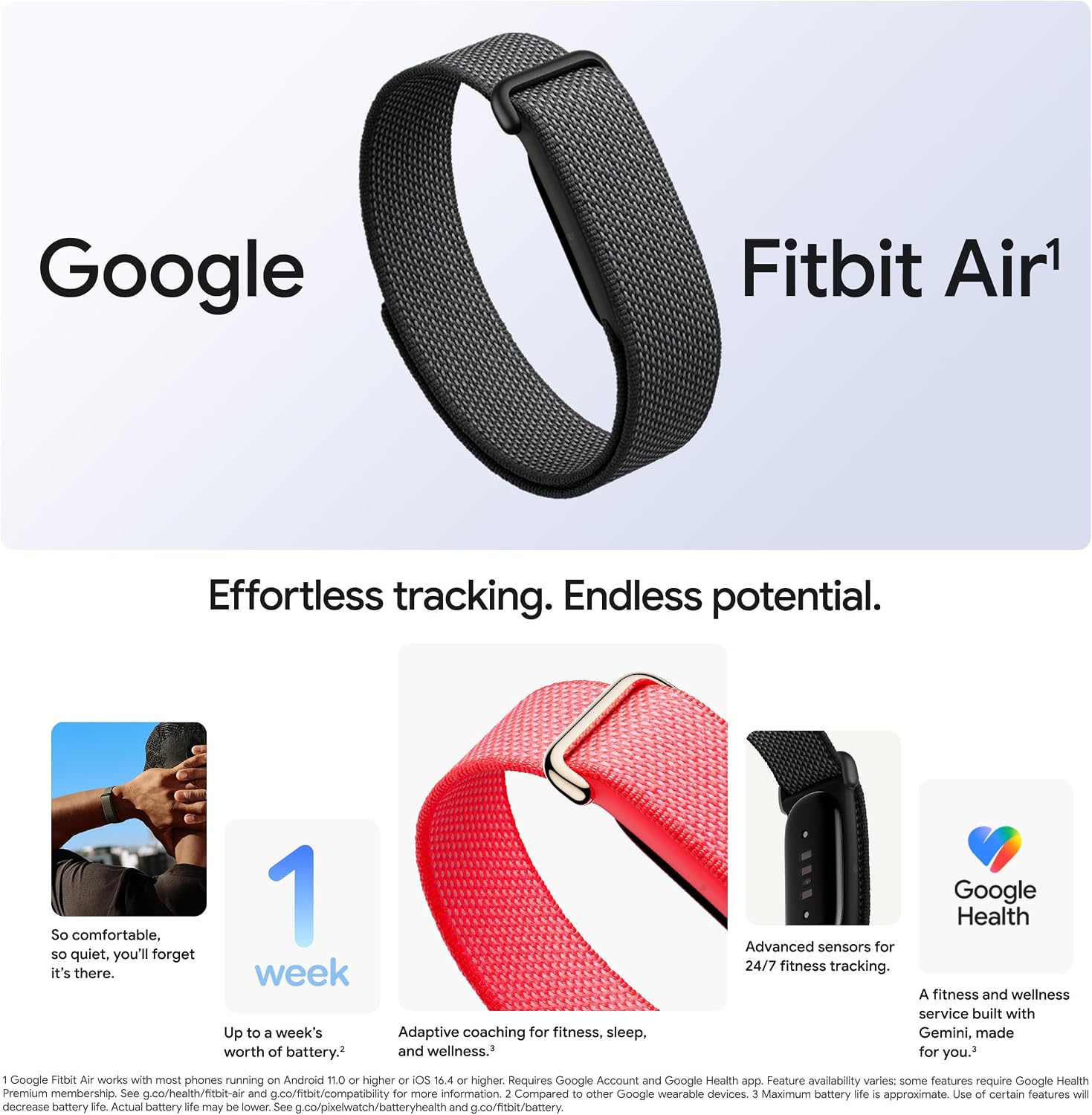 Google Fitbit Air - Screenless Activity Tracker with Fitness, Heart Rate, Sleep Tracking