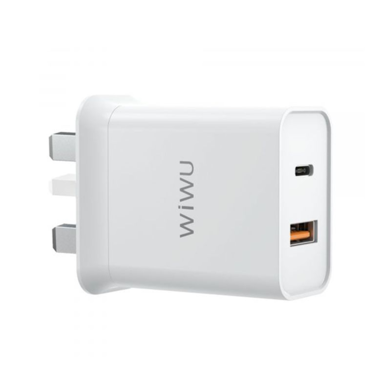 WIWU COMET USB-C + QC3.0 UK 20W POWER ADAPTER - WHITE