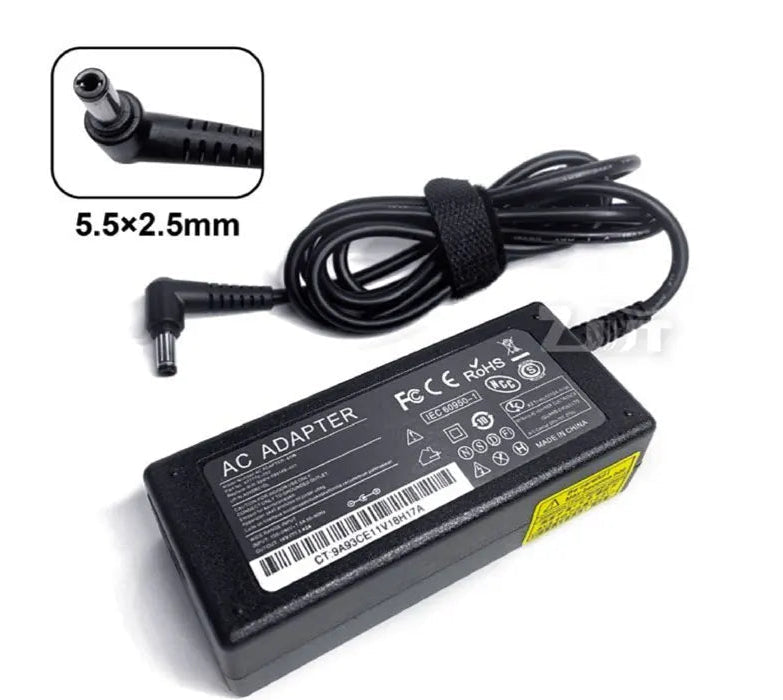 Toshiba Laptop Charger 19V 3.42A (5.5mm 2.5mm)