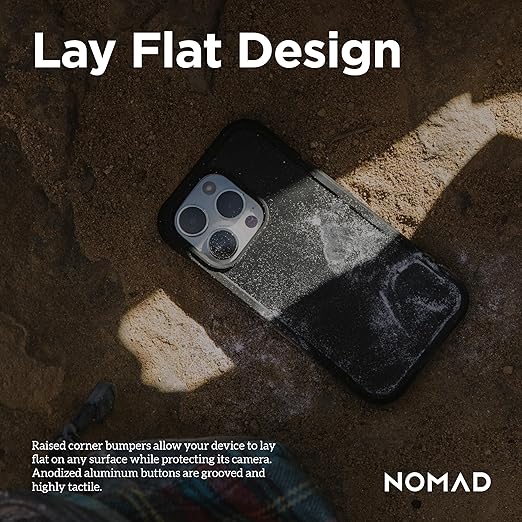 NOMAD Rugged Case for iPhone 15 Pro MagSafe Compatible Polycarbonate Protective Case with TPU Bumper-Matte PET Back