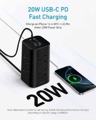 Anker 12-in-1 Multi-Device Power Strip (A9185K11) Black