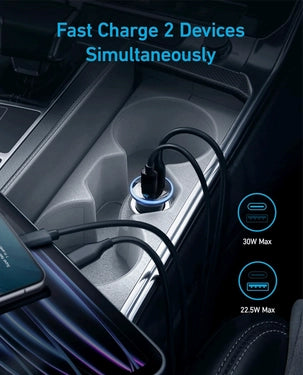 Anker 323 Car Charger 52.5W A2735h11 - Black