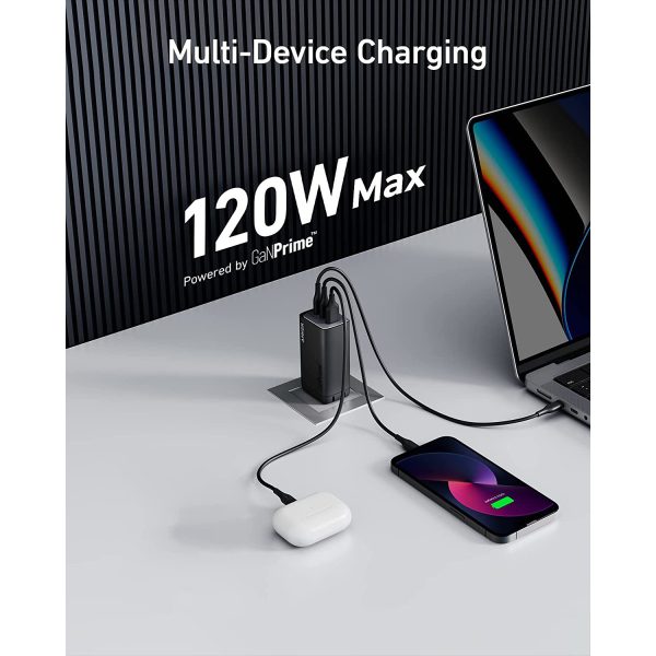 Anker 737 GaNPrime 3-Port 120W Charger A2148311-Black-EU