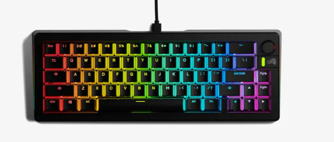 Glorious GMMK 3 65% Prebuilt Wired Keyboard GLO-KB-GMMK3-65-PB-FOX-W-BLK-AR-Black - Arabic