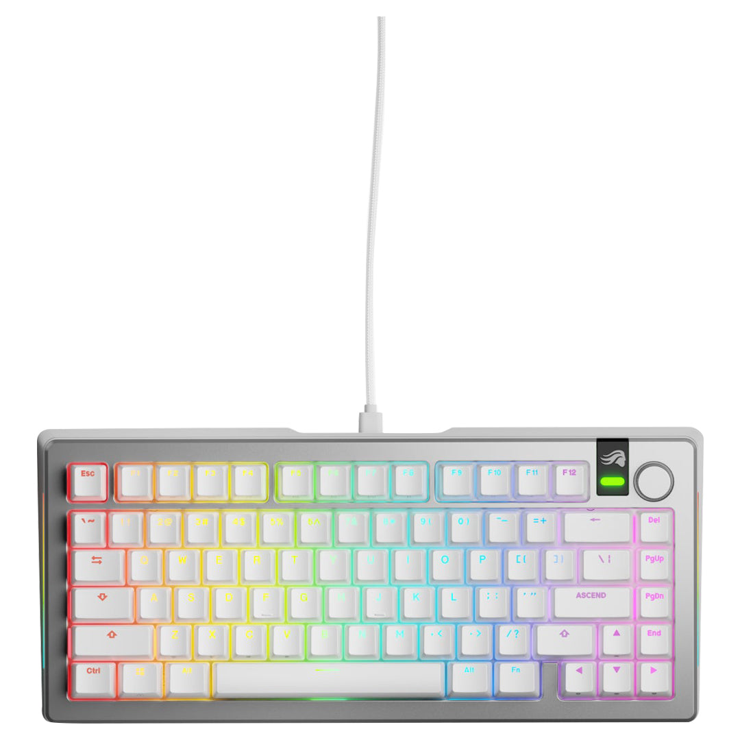 Glorious GMMK 3 PRO 75 Prebuilt Wired Keyboard GLO-KB-GMMK3-PRO-75-PB-FOX-W-SIL-US - Silver