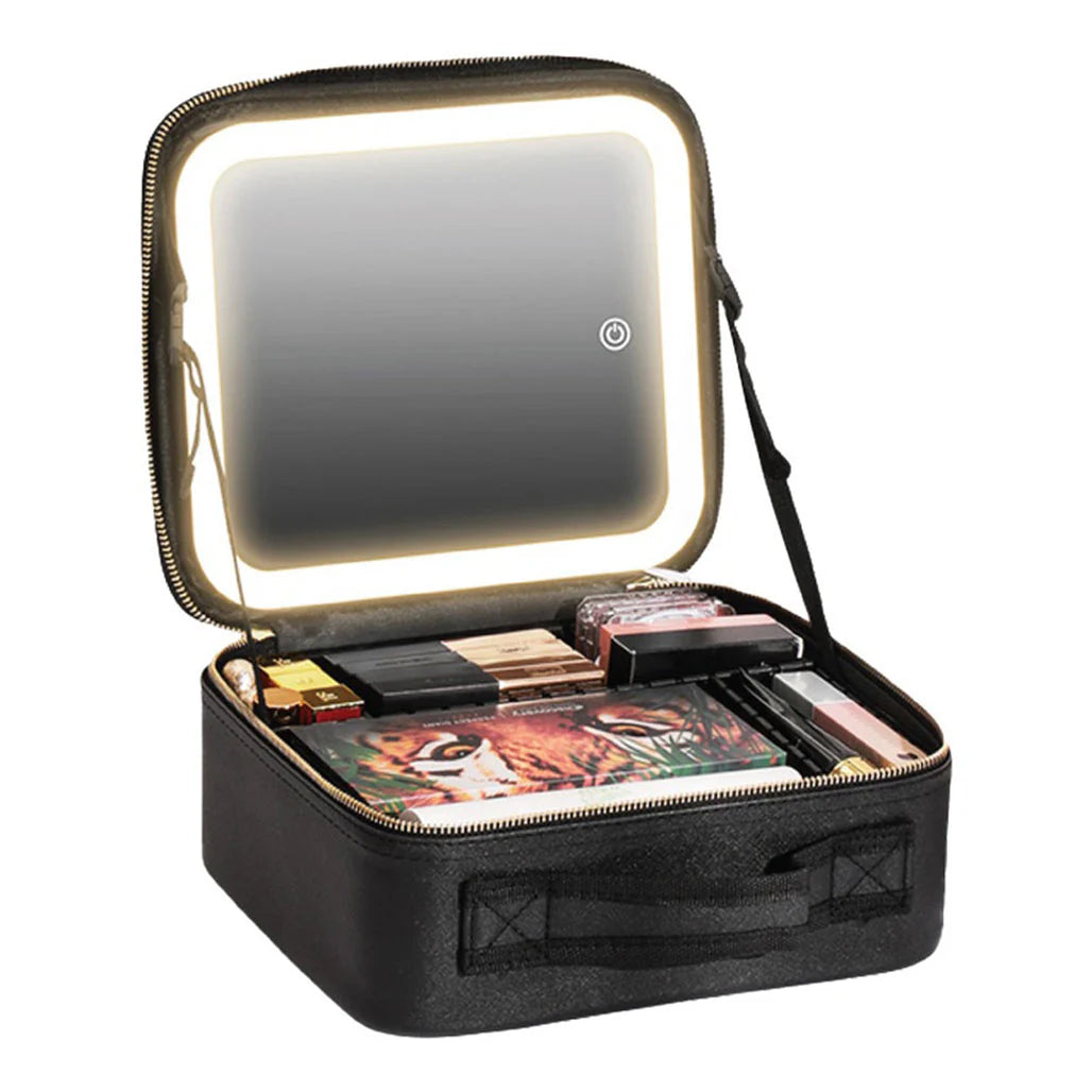 Green Lion Makeup Organizer with Lighted Mirror