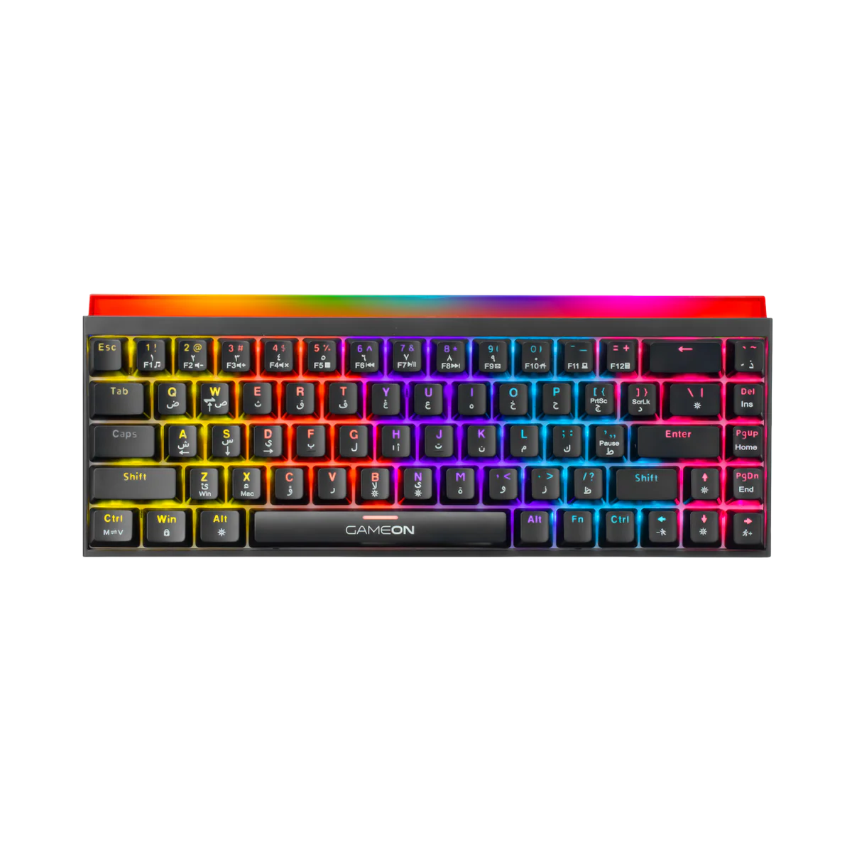 GAMEON PRIMEX Series GO-MK260-RS 60% RGB Mechanical Wired Gaming Keyboard with Customization Software, Red Switch - English/Arabic