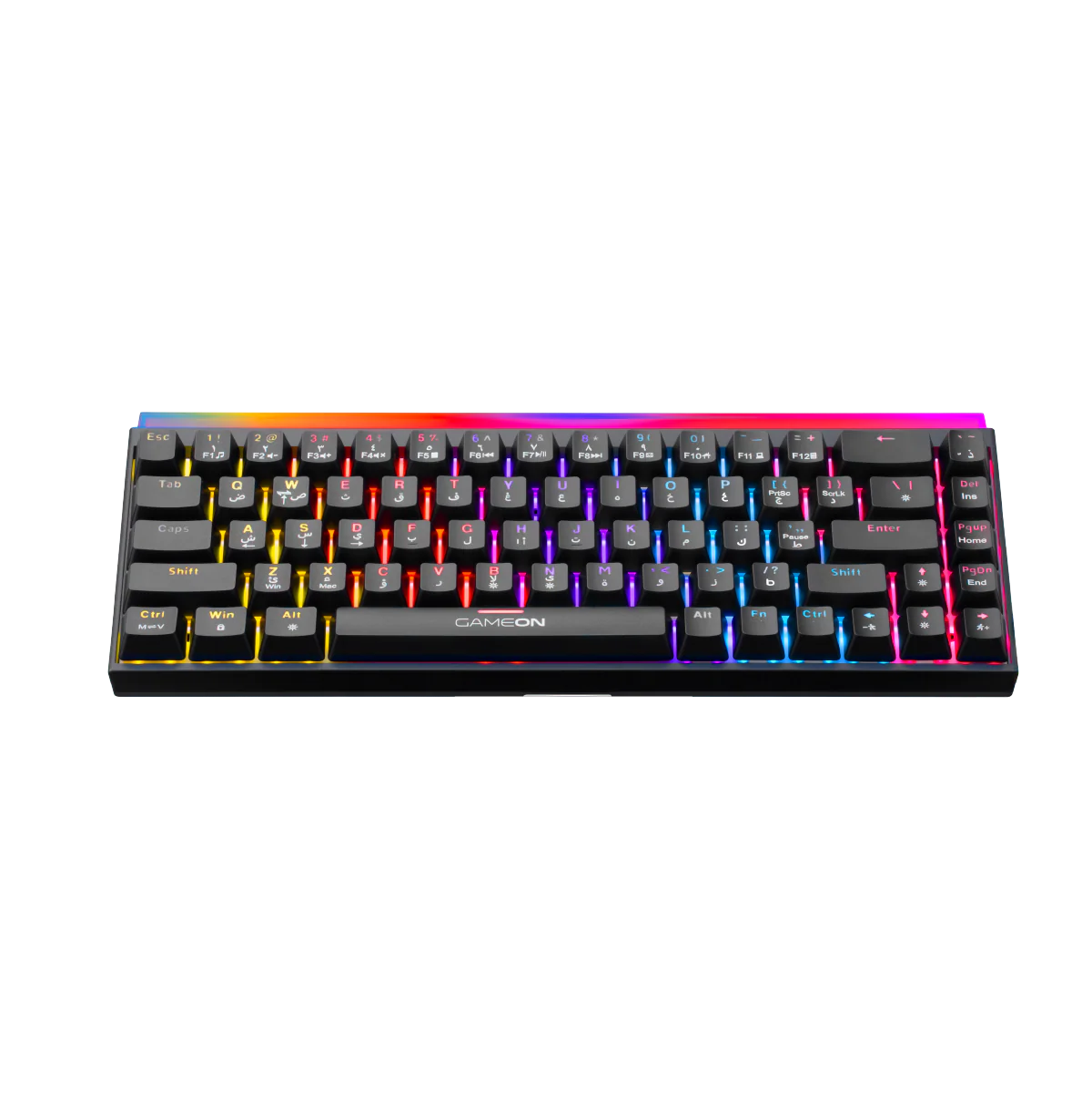 GAMEON PRIMEX Series GO-MK260-RS 60% RGB Mechanical Wired Gaming Keyboard with Customization Software, Red Switch - English/Arabic