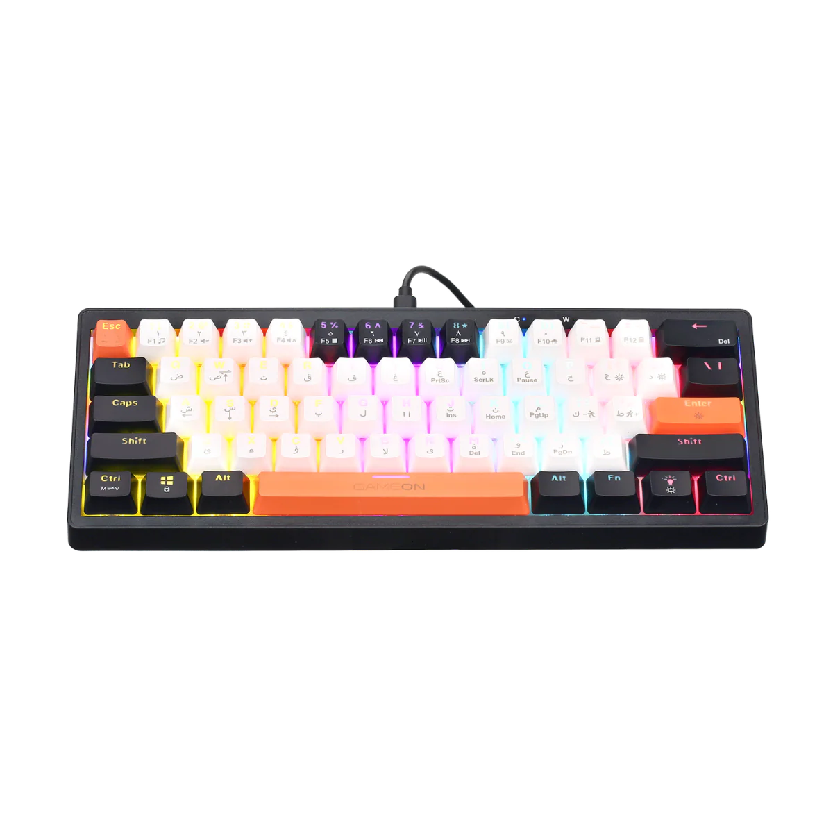 GAMEON AEROX Series GOMK160-RS 60% RGB Mechanical Wired Gaming Keyboard, Red Switch - English/Arabic