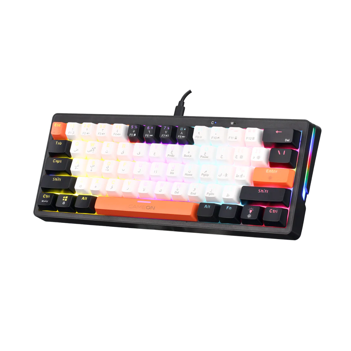 GAMEON AEROX Series GOMK160-RS 60% RGB Mechanical Wired Gaming Keyboard, Red Switch - English/Arabic
