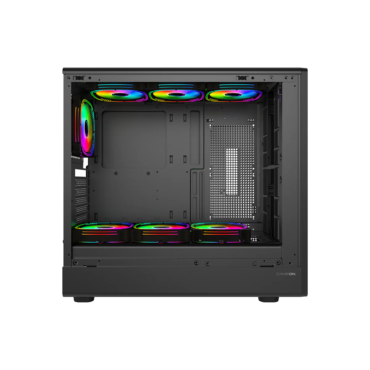 GAMEON TIMBER Midnight I Series ARGB + PWM Mid Tower Gaming Case - Wood/Black