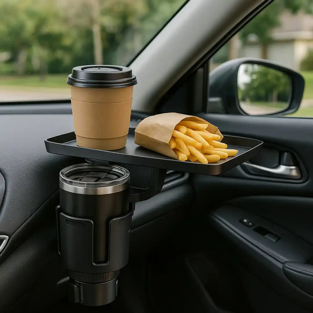 Green Lion Tray Mate 2-In-1 Cup Holder - Black-GNTRMCUPHLDBK
