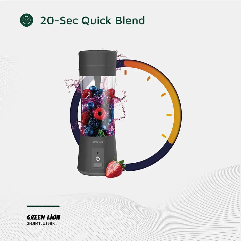 Green Lion Juice Mate Portable Juicer 380mL-Black