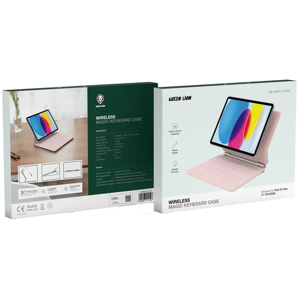 Green Lion Wireless Magic Keyboard Case for iPad 10th Gen, 11