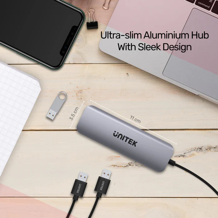 Unitek uHUB P5+ 4 Ports Powered USB-C Hub - H1107A