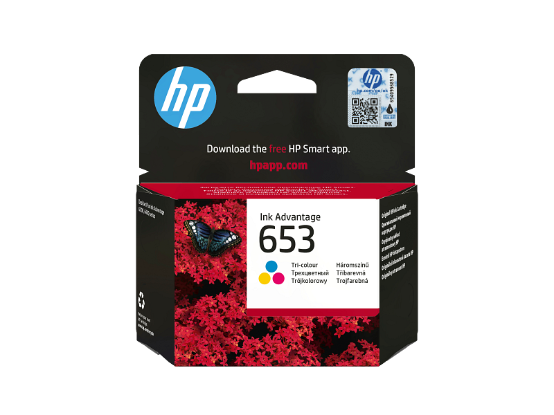 HP 653 Tri-color Original Ink Advantage Cartridge