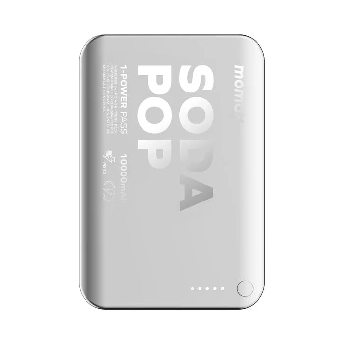Momax 1-Power Pass 10000mAh Magnetic Wireless Battery Pack-IP166S