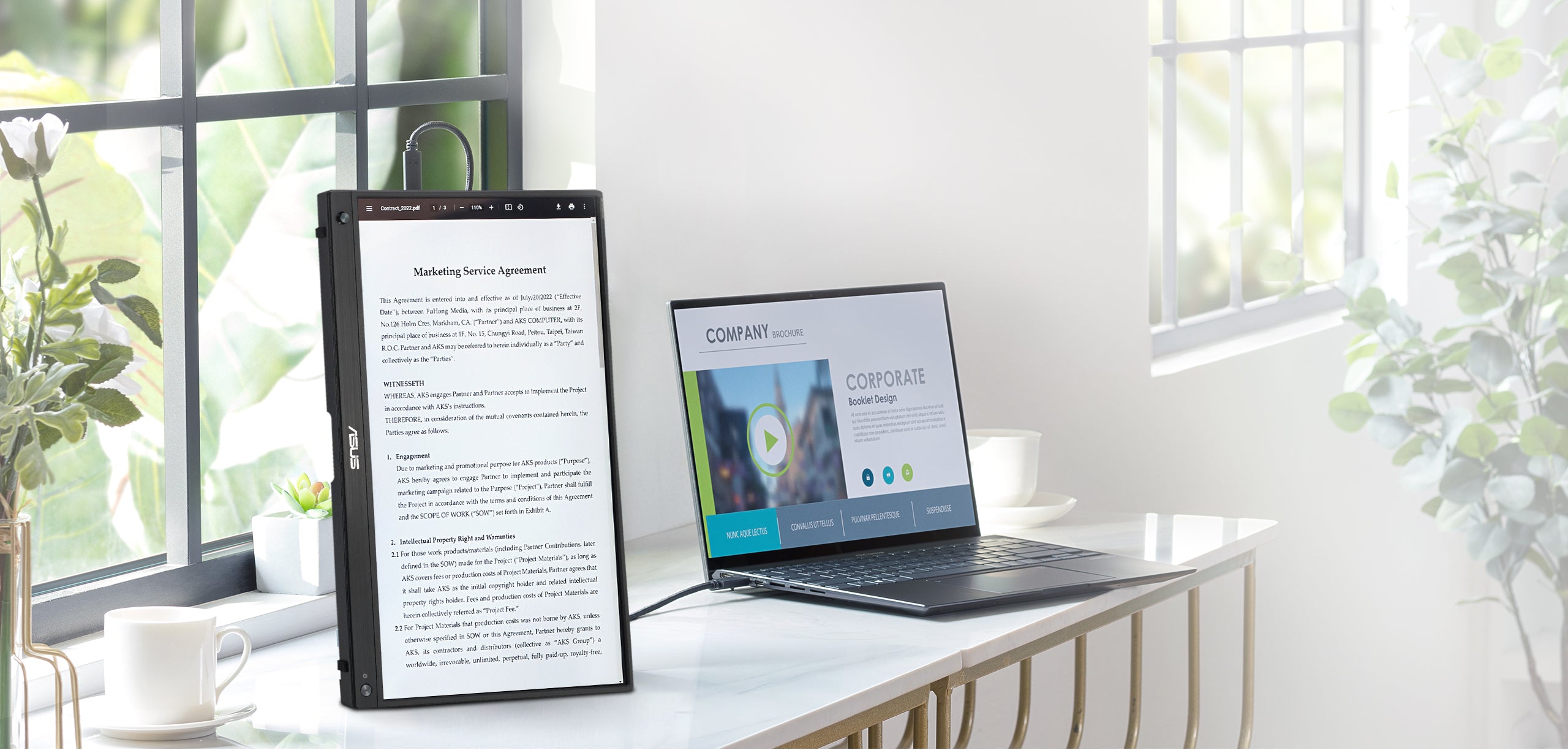 ASUS ZenScreen  portable monitor 16 inch (15.6 inch viewable) FHD (1920 x 1080), IPS, 144Hz, USB-C, Mini-HDMI-MB16AHG