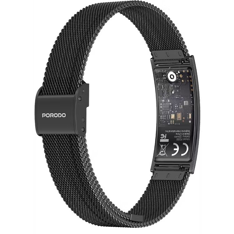 Porodo Trackfit Plus Smart Bracelet Fitness Tracker With Display App - Black