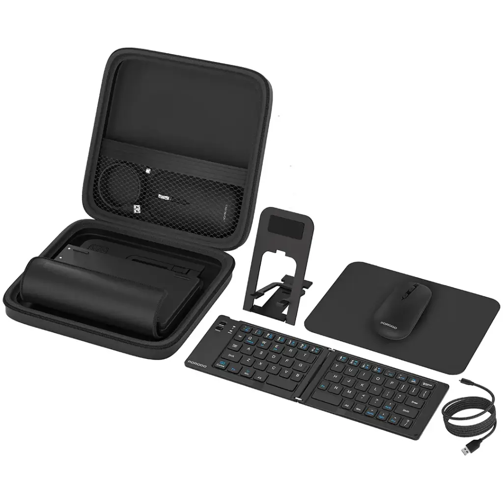 Porodo 6-In-1 Keyboard & Mouse Set - Black